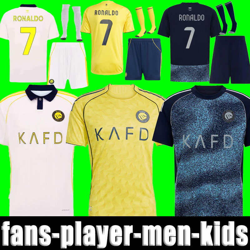 XXXL 4XL 25 26 Al Nassr FC soccer Jerseys MANE J.DURAN YAHYA Ronaldo 2025 2026 CR7 ANGELO WESLEY BROZOVIC A.ALHASSAN NAWAF SULTAN A.G. Football Shirts Men Kids Kits