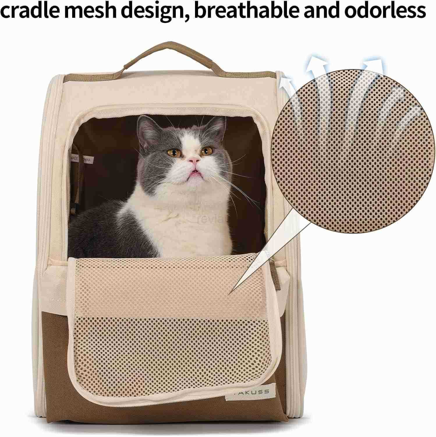 Cat Carrier BackpackSteel Wire Frame More Stable600D WearResistant Oxford Fabric Dog Carrier Cat Backpacks Suitable for TravelW250911