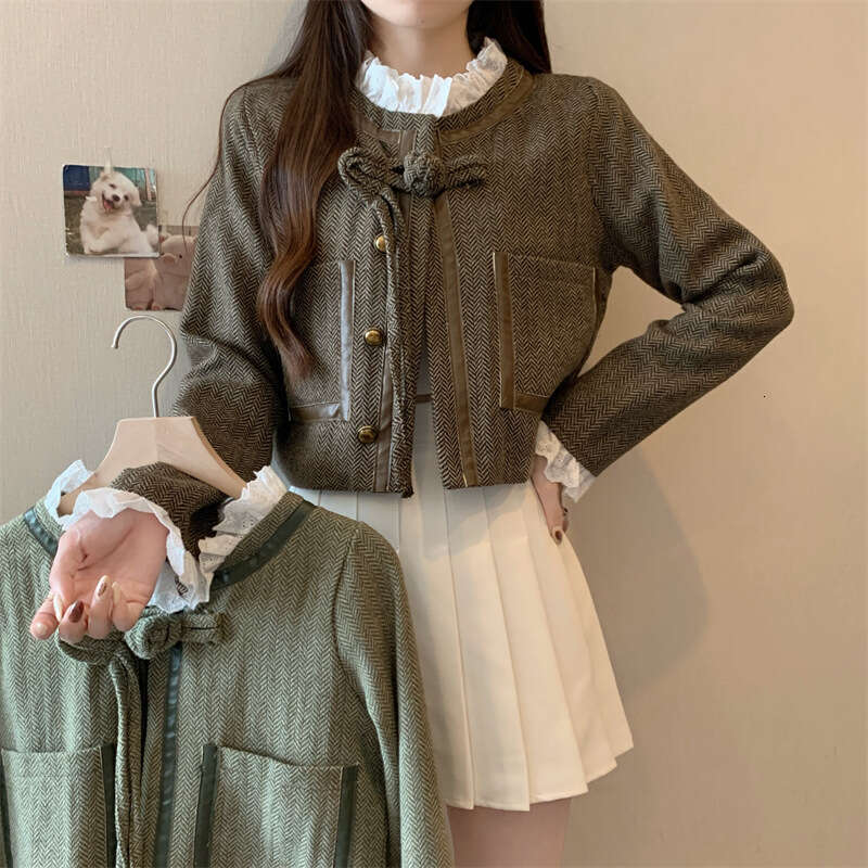 DHEssentials Lined Spring and Autumn French Style Chanel-Inspired High-End Lace Coat for Women Elegant Short Top