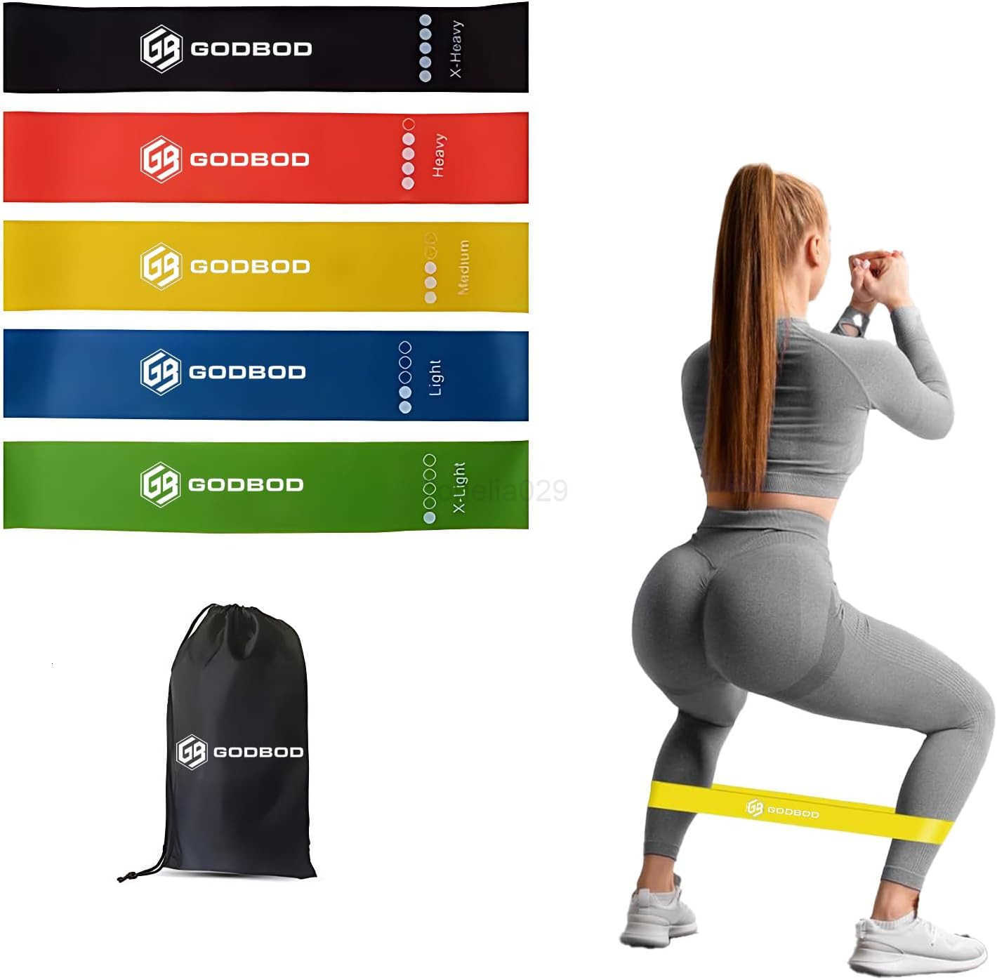 Ultimate Resistance Bands Set 5 Pack with Carrying Bag Exercise Bands for Strength Training Yoga Pilates Physical Therapy Home Workouts Short Loop Ban