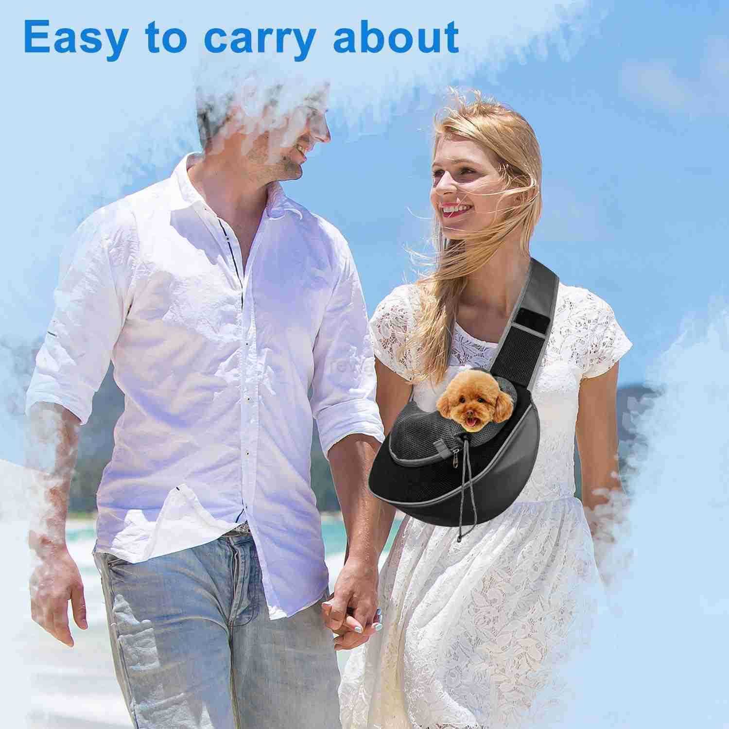 Pet Dog Sling Carrier Pocket Adjust Strap AntiFalling Design Breathable Mesh Travel Safe Sling Bag Carrier for Dogs CatsW250912