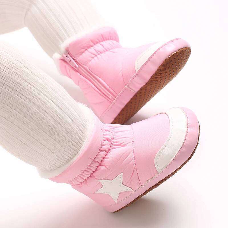 "Baby Winter Snow Boots 0-18M - Plush Ankle Protection Soft Sole Warm Booties | First Walking Shoes"
