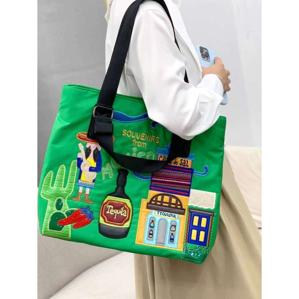 Designer Bag Tote Bag Shoulder Bag Niche Designer For Women New Color Block Embroidered Handbag Large Capacity Shoulder Tote Bag