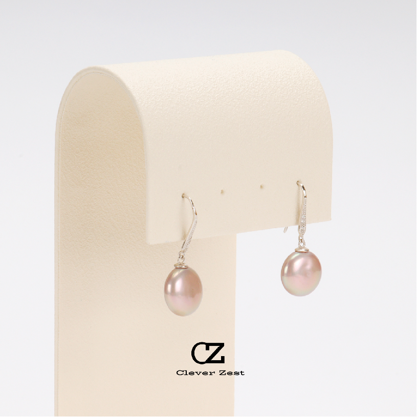 12-13mm Powder Purple Baroque Pearl S925 Sterling Silver Ear Hooks S925 Silver Freshwater Pearl Stud Earrings Fashionable, Versatile, Trendy Anniversa