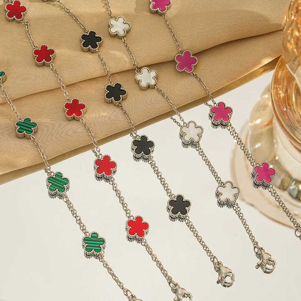 Classic Luxury Stainl Steel Bracelet Ladies Adjustable Five Flower Bracelets for Wen New Fashion Party Jewelry Gifts S250912
