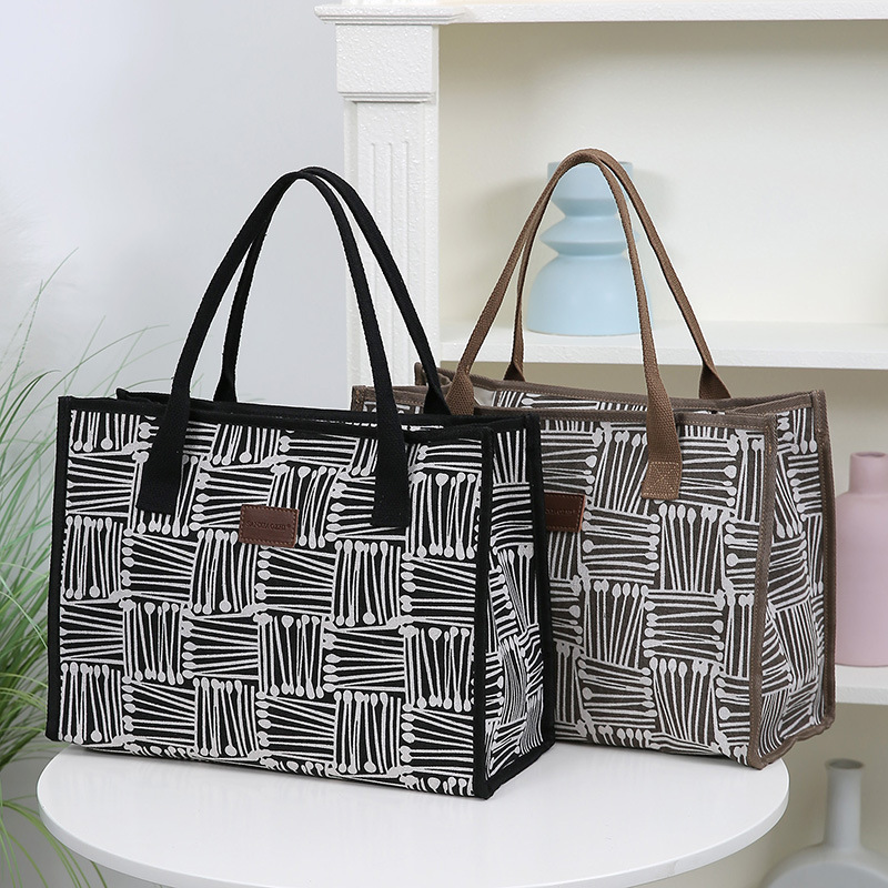 Korean Free Shipping Fashion Striped Tote Bag Autumn Winter Color Block Designer Bag Simple Texture Underarm Bag Commuter Shoulder Luxury Bag Bag Wome