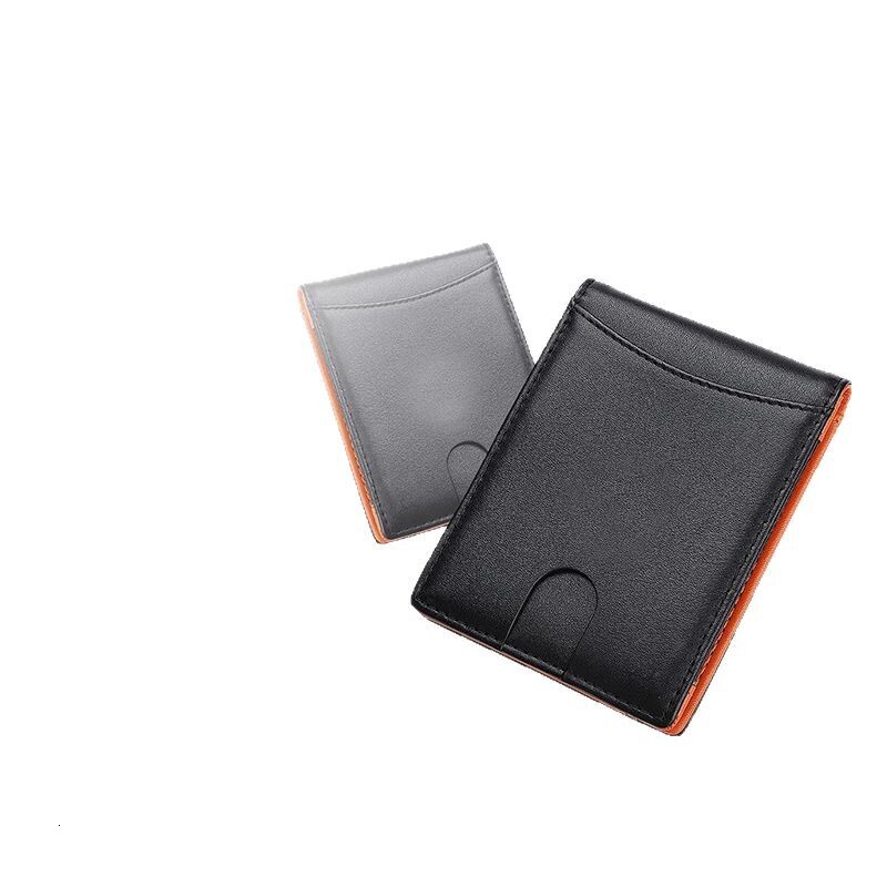 Men's Ultra-Thin Wallet Simple Casual RFID Dollar Genuine Leather Card Holder Money Clip ddmymoon