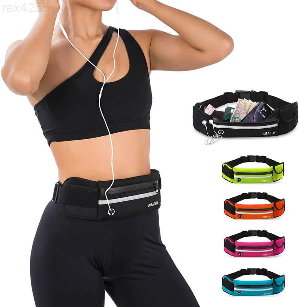 Running Belts for Women Waterproof Fanny Pack Running Waist Pouch Phone holder Adjustable Sports Money Belt with Headphone PortW250912
