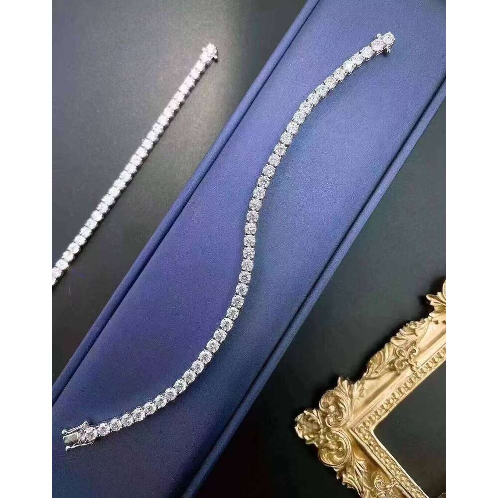 White Moissanite Tennis Women Gemstone Bracelet Handmade Jewellery Sterling Sier Jewelry