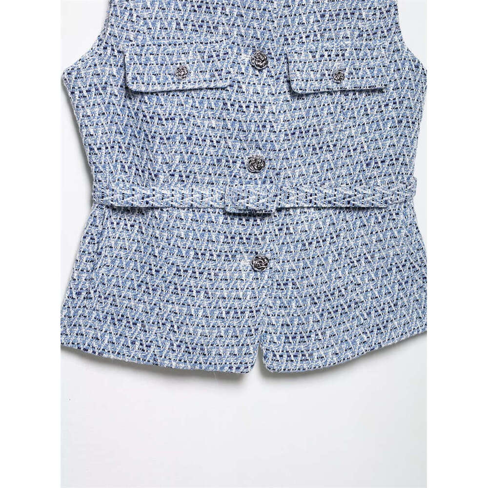 DHEssentials Spring New Vest Round Neck Sleeveless Design Sense Niche Versatile Little Chanel Style Elegant