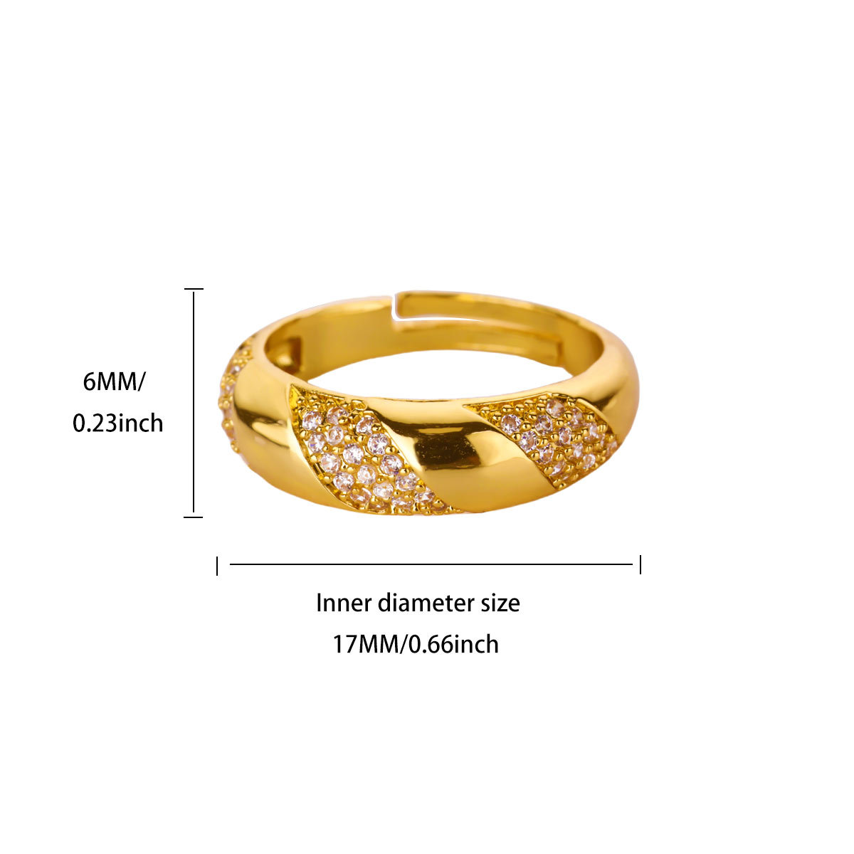 Elegant Adjustable Couple's Rings Featuring Miniature Zircons