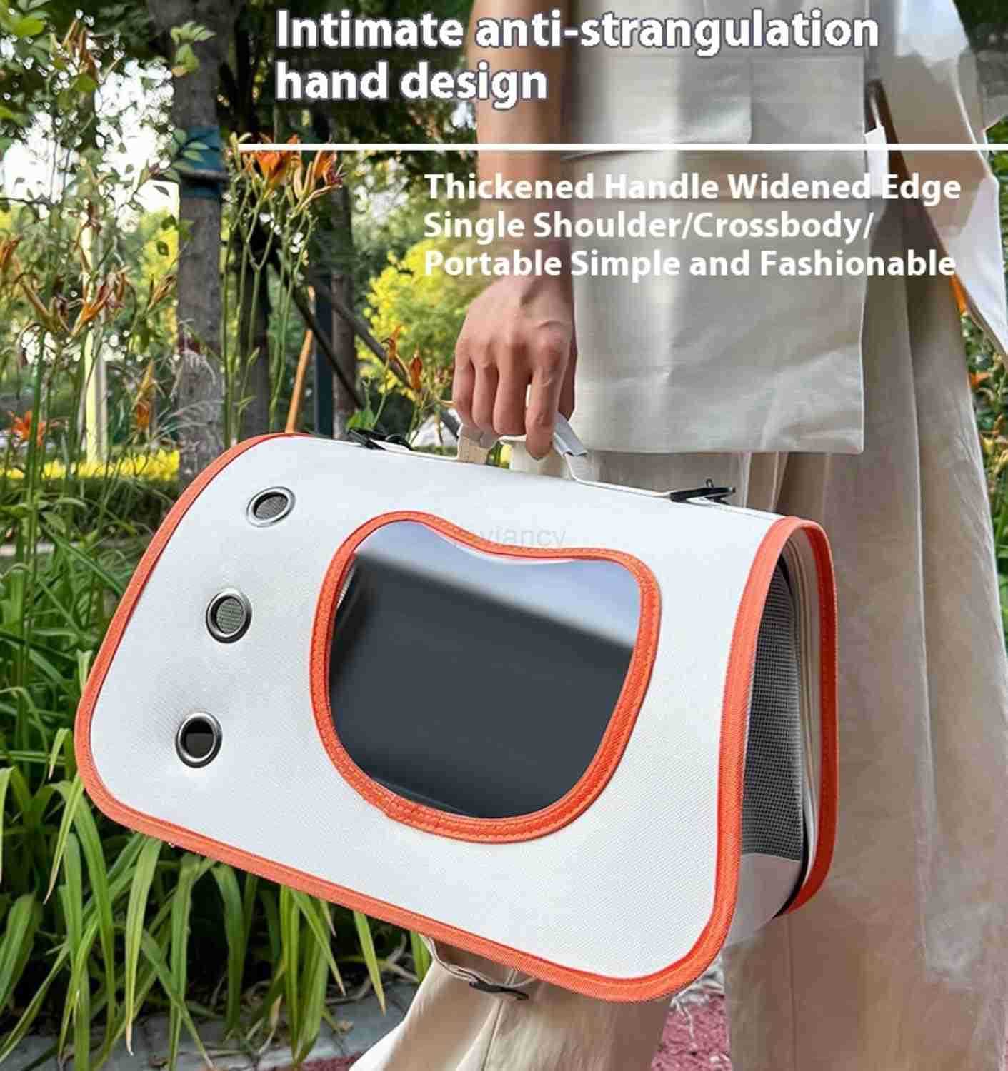 Portable Cat Carrier Backpack for Small Pets Foldable Breathable Design Multifunctional Pet Travel Bag Dog Cat Oxford Cloth Adjustable Strap Lightweig