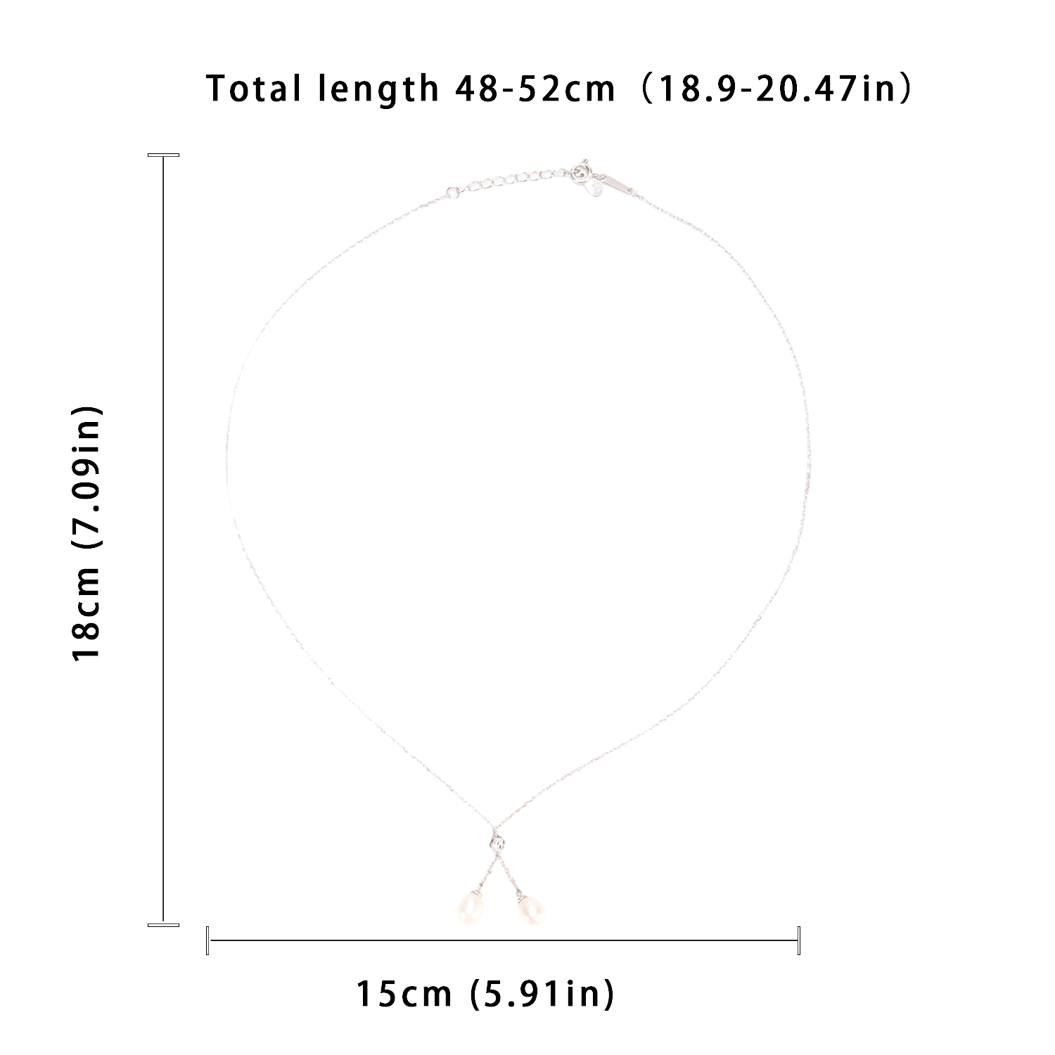 Natural Freshwater Pearl Drop Pull-Chain Necklace Sterling Silver Freshwater Pearl Necklace Designer Style Party Wear Valentine's Day Gift Commem