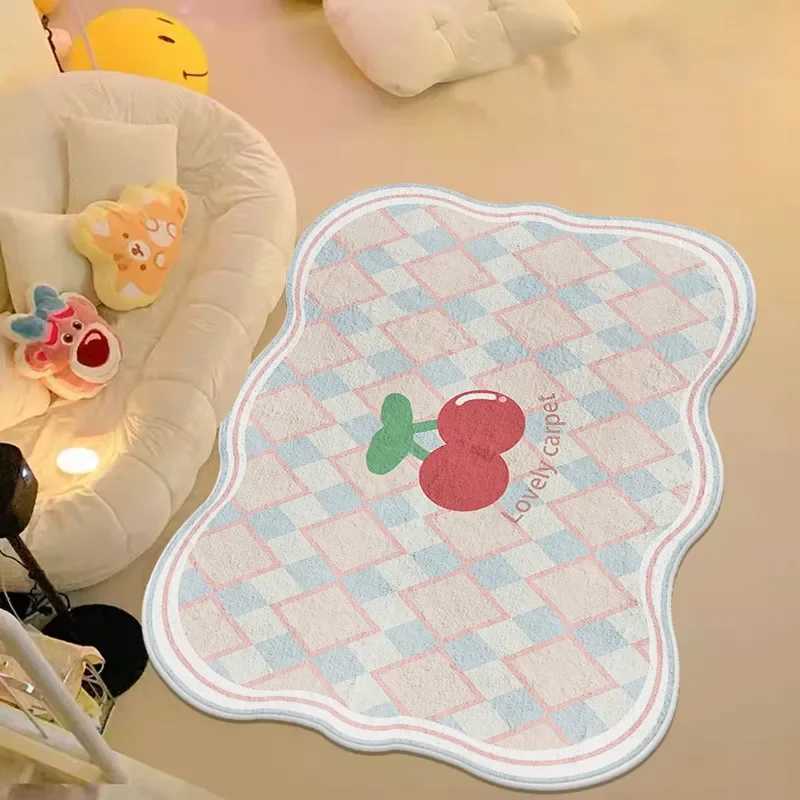 Cute Cartoon Girl Room Decoration Rug Short Plush Bedside Rugs for Bedroom Kawaii Pink Childrens Room Carpet Crawling Floor Mat C250912