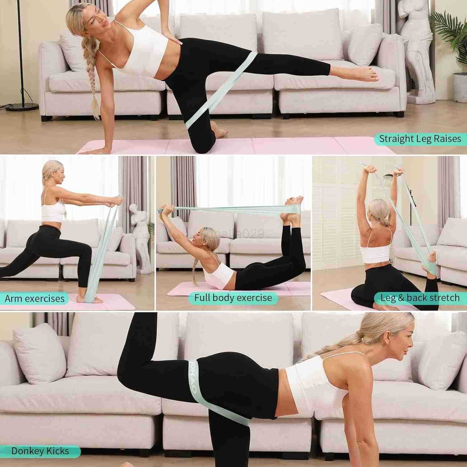 Resistance Band Set Two Resistance Levels Stretch Bands for Working Out Women or Men Strength Training Home Fitness Toning Stretching Yoga Pilates W25