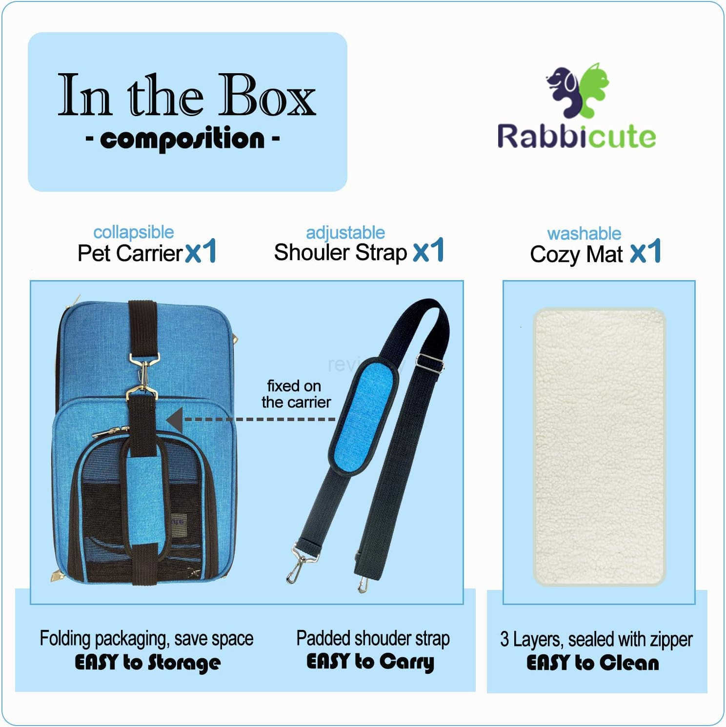 Pet Dog Cat Carrier Bag for Medium Small Dog Cat with Washable Cozy Bed Locking Safety Zipper Shoulder Strap Airline Approved Pet Carrier Portable Col