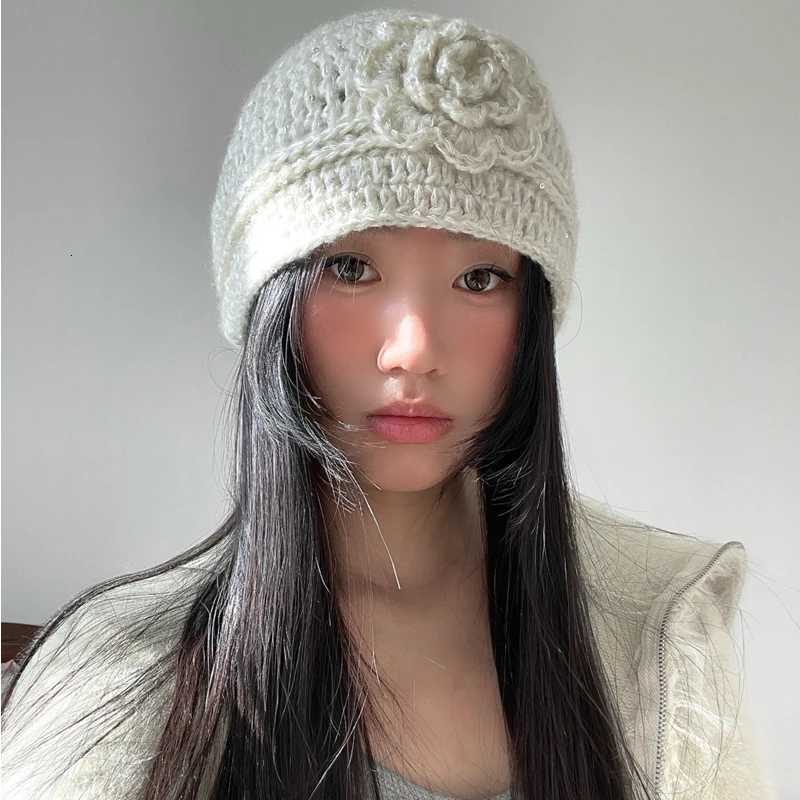 Designer New Crochet Knitted Hat Spring Autumn Thick Line Handmade Winter Fa Vintage Fashion Beanies Hat Y2k Girls G250910