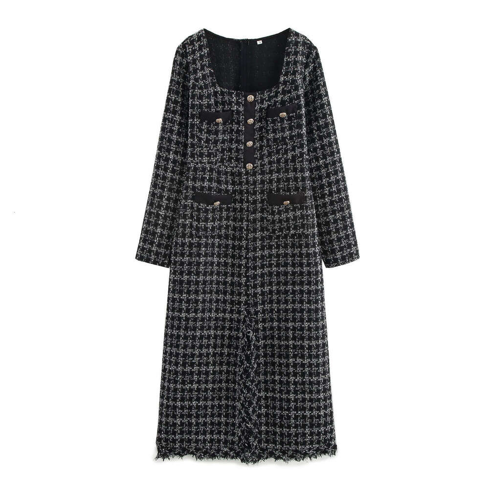 DHEssentials Spring New Dress Women's Fashion Simple Tweed Stylish Chanel Style Design Niche