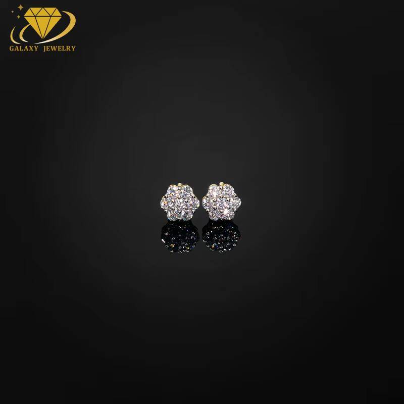 Fashion Jewelry 9MM Stud Earrings D VVS Moissanite 925 Silver Pass the Diamond Tester Moissanite Earring Women Men