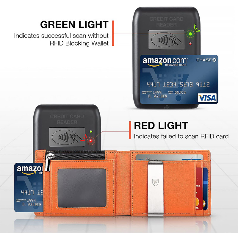 Men's Ultra-Thin Wallet Simple Casual RFID Dollar Genuine Leather Card Holder Money Clip ddmymoon