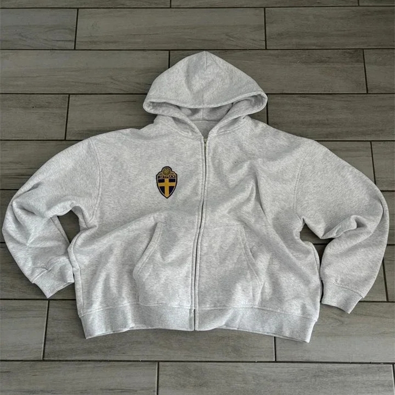 Y2K Zip Hooded Sweatpants Set Men Two Piece Hip Hop ed Vintage Stripe Oversized Sweatshirt Casual Pants 250911