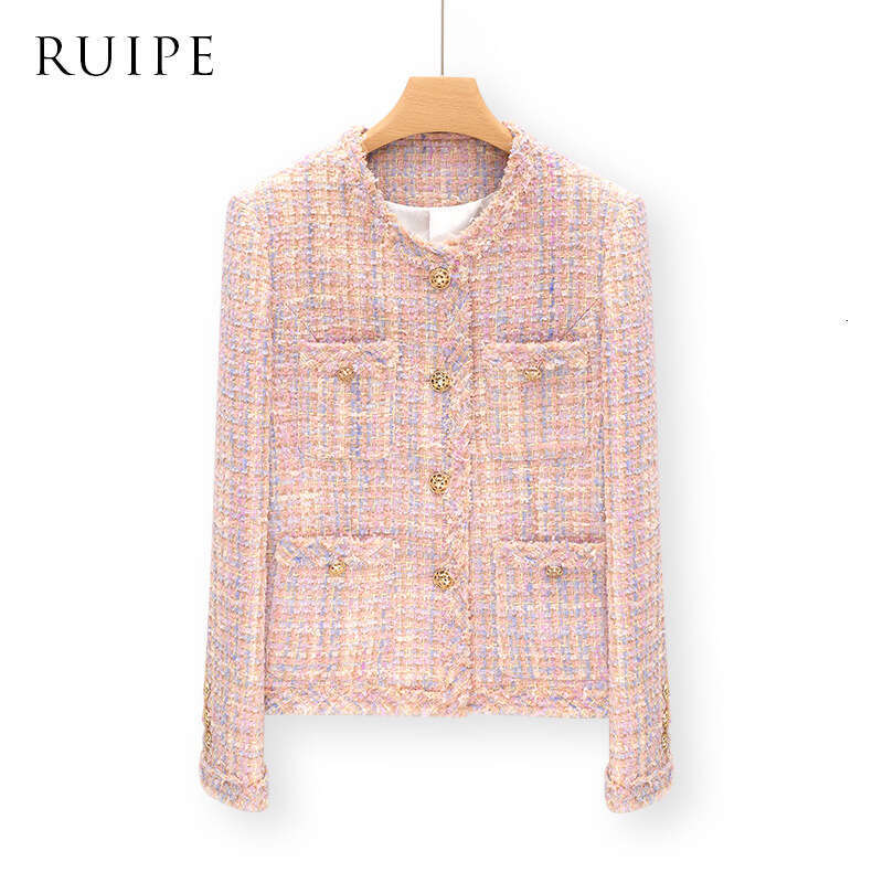 DHEssentials 2025 Spring New Women's Fashion High-end Design Niche Blazer Pink Chanel Style Short Jacket