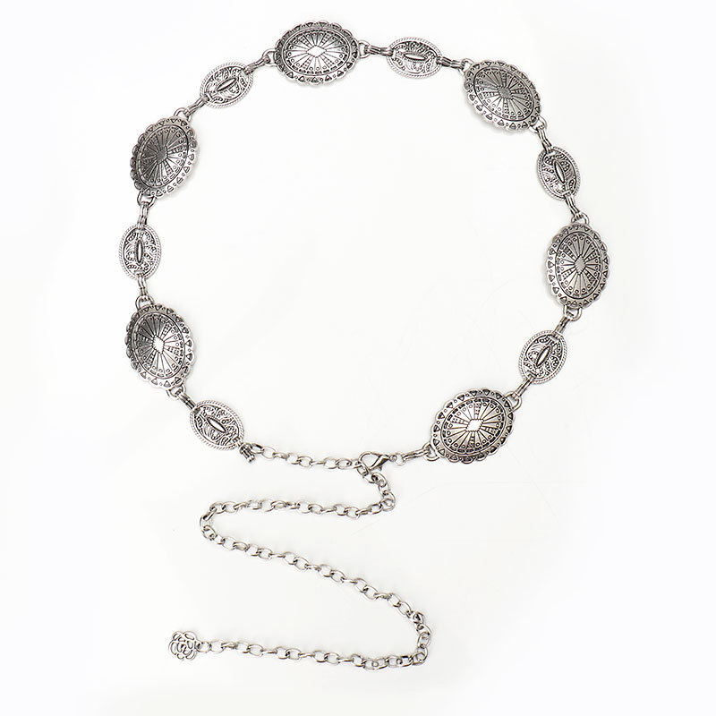 Retro Bohemian Metal Waist Chain Women's Western Metal All-match Sweater Denim Chain Belt Chain Waist Seal Trend