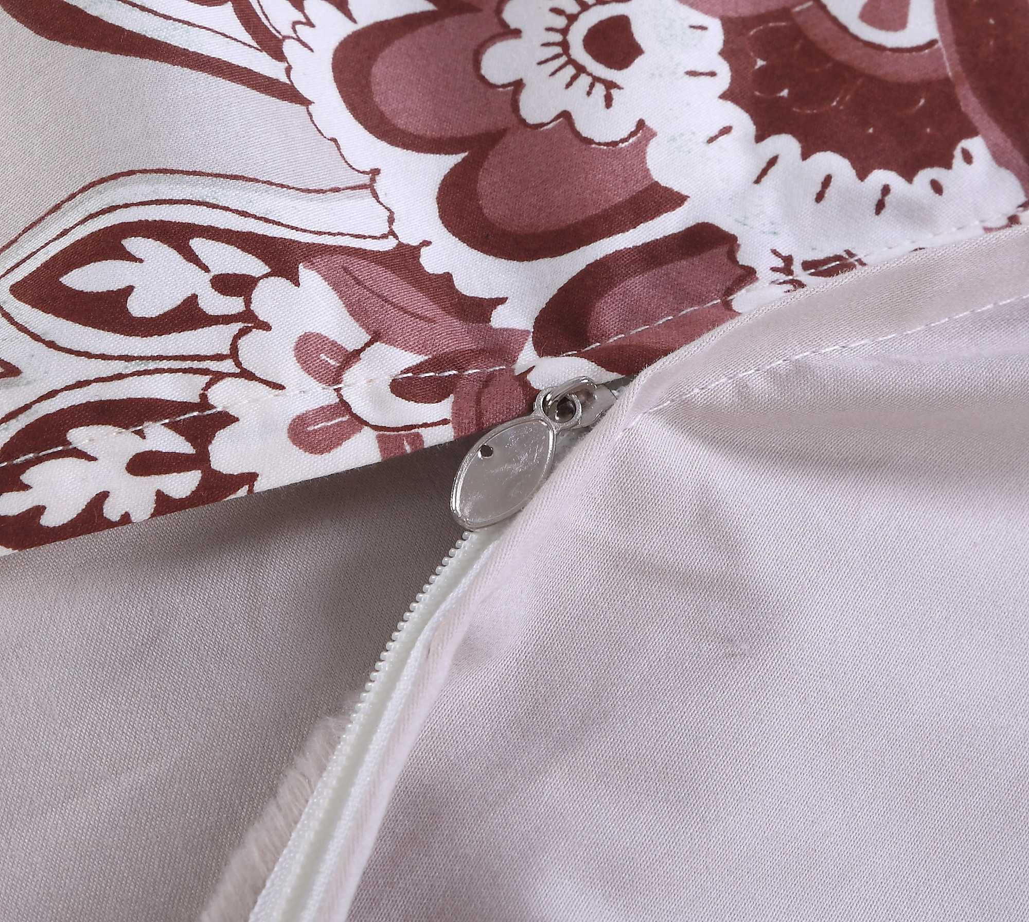 3pcs 600TC 100 Egyptian Cotton Duvet Cover Set Vintage Dark Red Boho Damask Floral Soft SkinFriendlyNo Inserts C250912