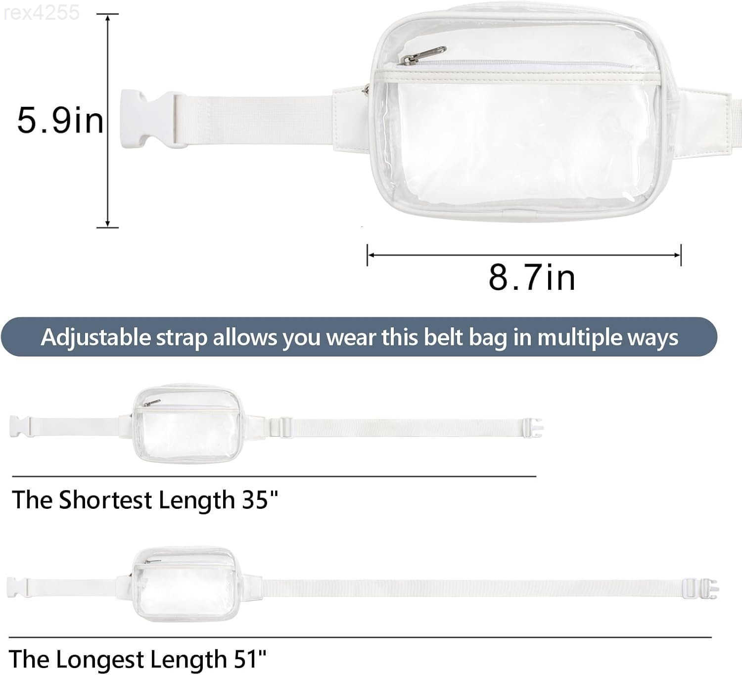 Clear Fanny Pack Stadium Approved Clear Bag for Stadium Events Large Belt Bag for Women Transparent Waist Bag Crossbody with Adjustable Strap for Spor