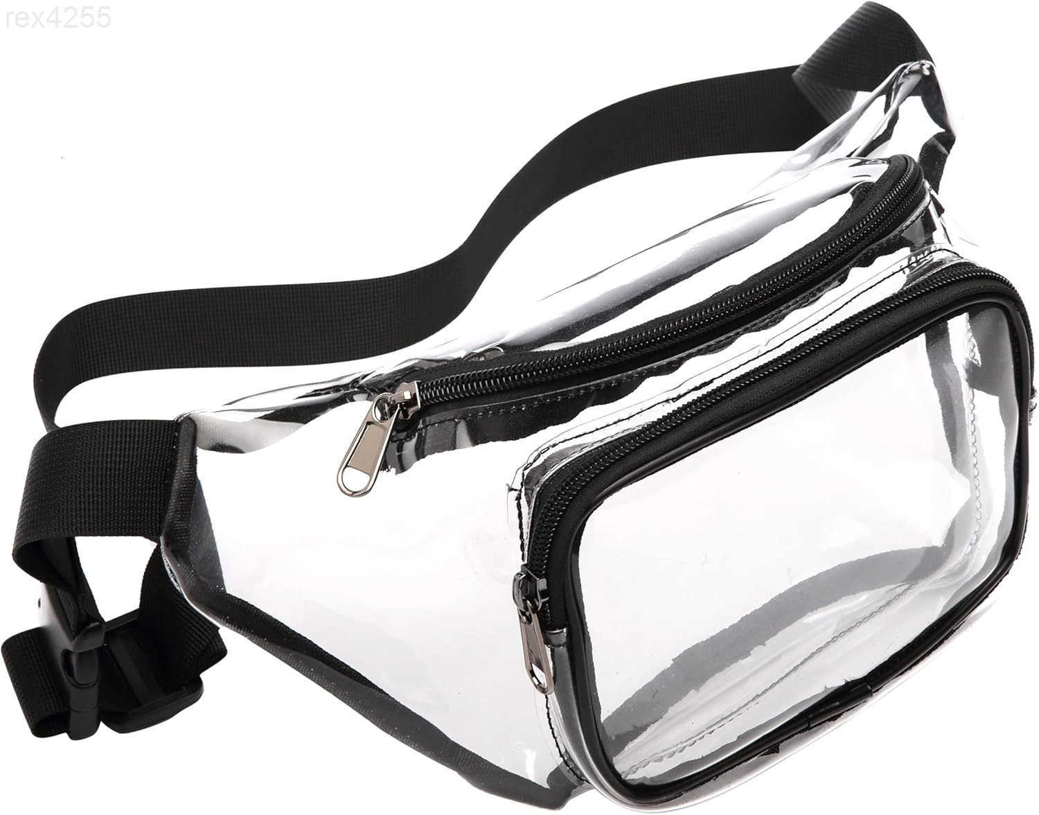 Clear Fanny Pack Stadium Approved Clear Bag for Stadium Events Transparent Belt Bag for Women Men Adjustable Waist Bag for Sports Concerts BlackW25091