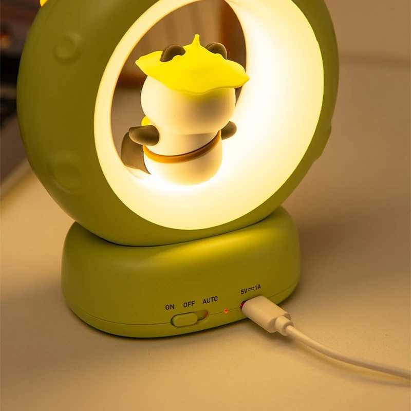 LED Night Light Panda Astronaut Bedside Sleeping Night Lights USB charging Silicone Children Gife Eye Protection Lamp Lighting C250912