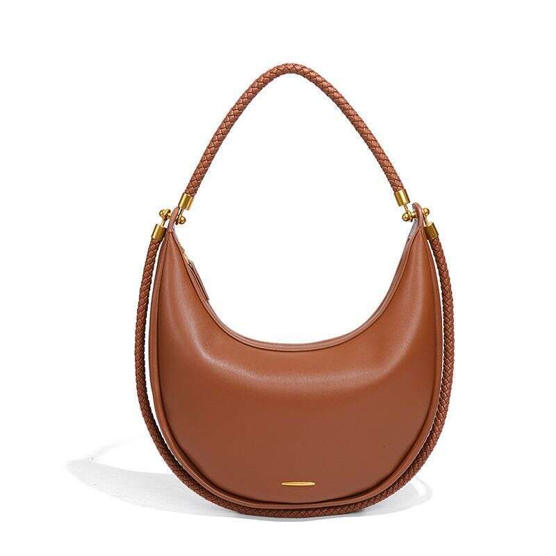 Spring Summer New Design Sense Niche Versatile Simple Black Hobo Underarm Crescent Woven Women's Bag 20250805 250828 250829