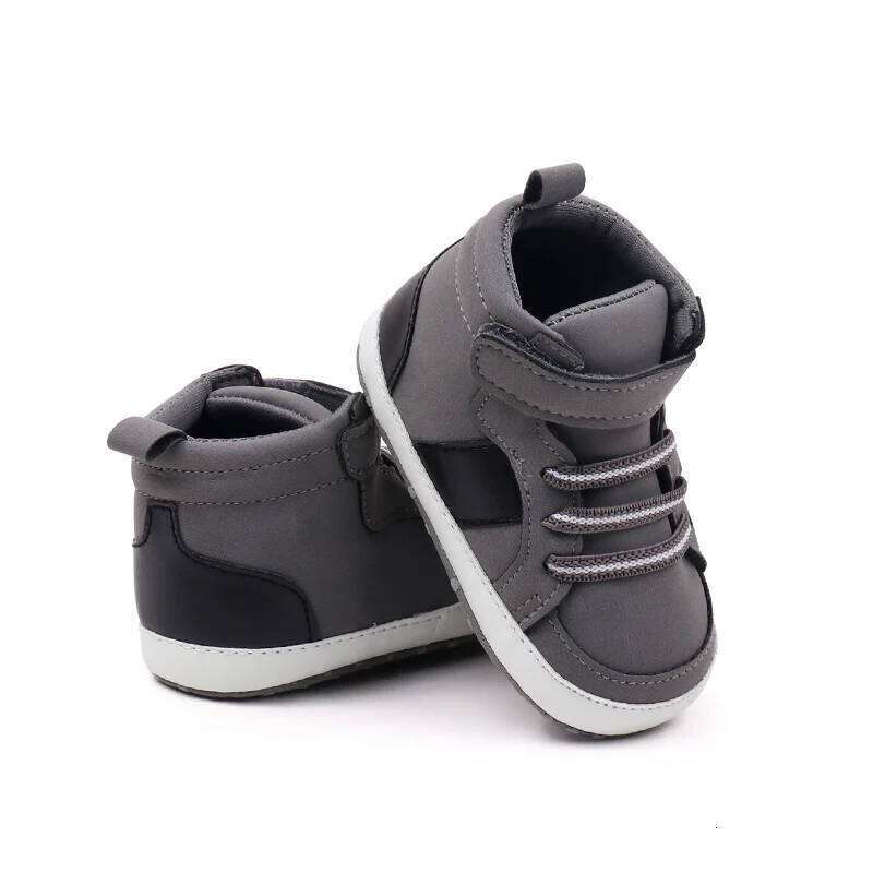 Boys Girls Spring and Fall High-top Non-slip Soft-soled Walking Baby Retro Fashion Casual Shoes