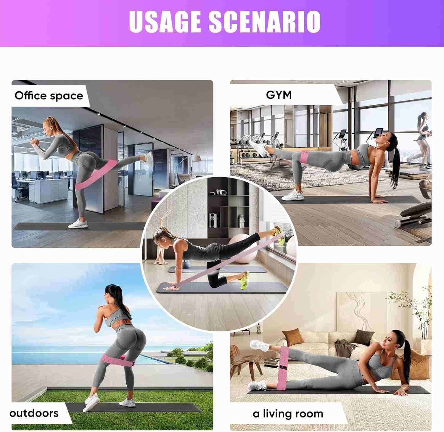 Fabric Resistance Bands SetExercise Bands for Legs and BootyDifferent Levels Elastic Bands for YogaPilatesHome FitnessStrength TrainingPhysical Ther W