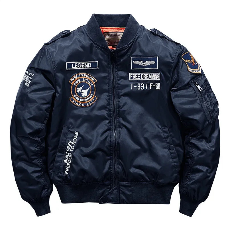 Winter Hip Hop Thick Warm Jacket Men High Quality Military Motorcycle Ma1 Pilot Coats Male Baseball Bomber 250911