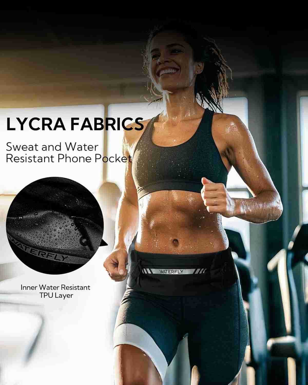 Running Belt Fanny Pack Slim Breathable 4 Pocket Waist Bag for Men Women Sport Workout Exercise Fitness Phone Holder Runner Marathon Jogging Waistband