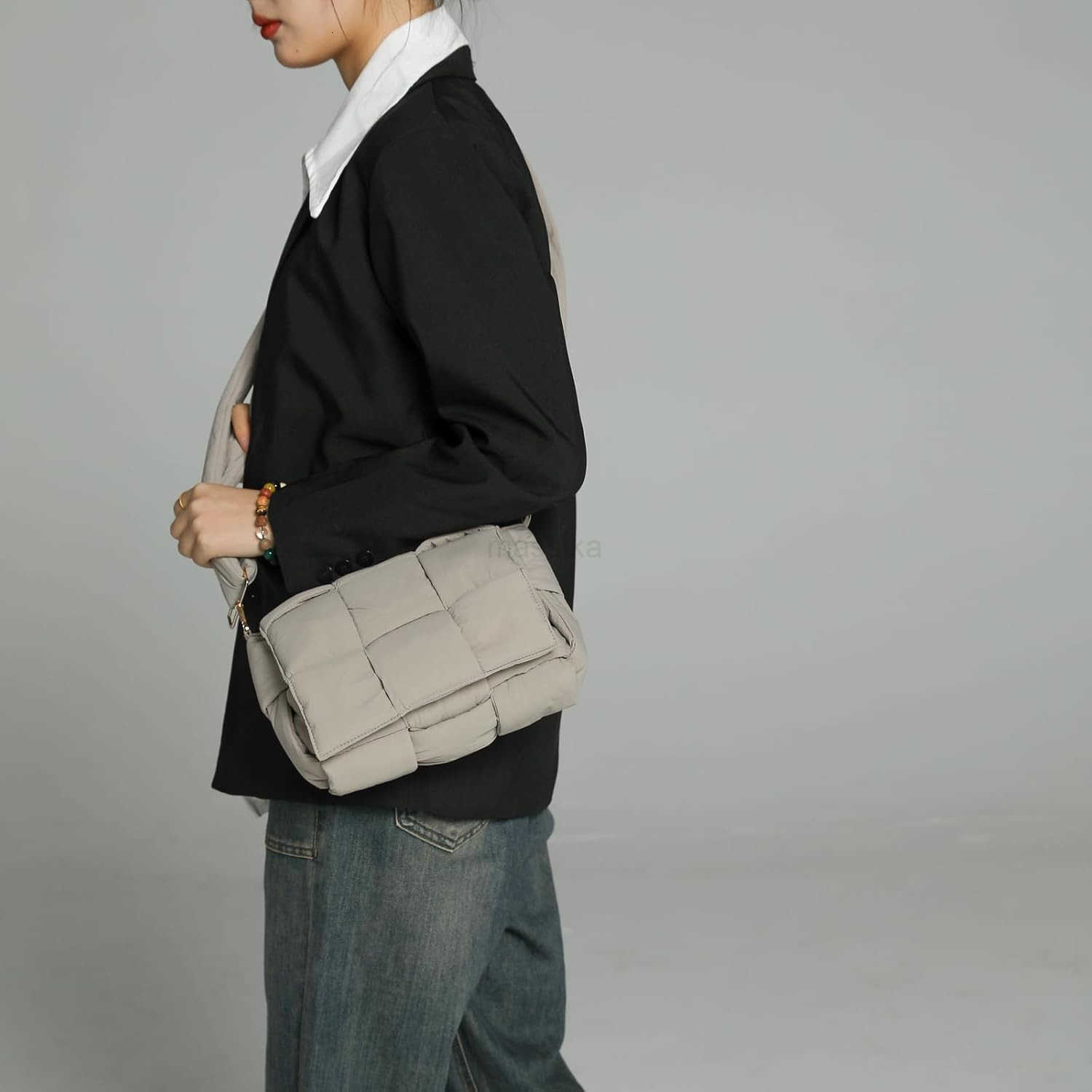 Shoulder bags for women Lightweight small puffer purses waterproof handwoven puffy bag crossbody handbag M250912