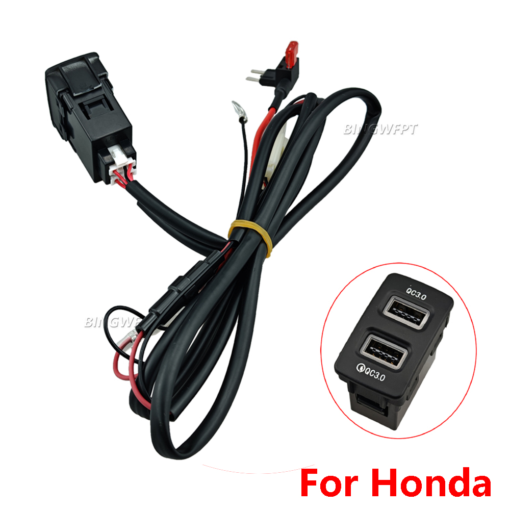 1 Pc Car Fast Charger With Dual QC3.0 Combination Fuse Dual Plug Suitable For Old Honda