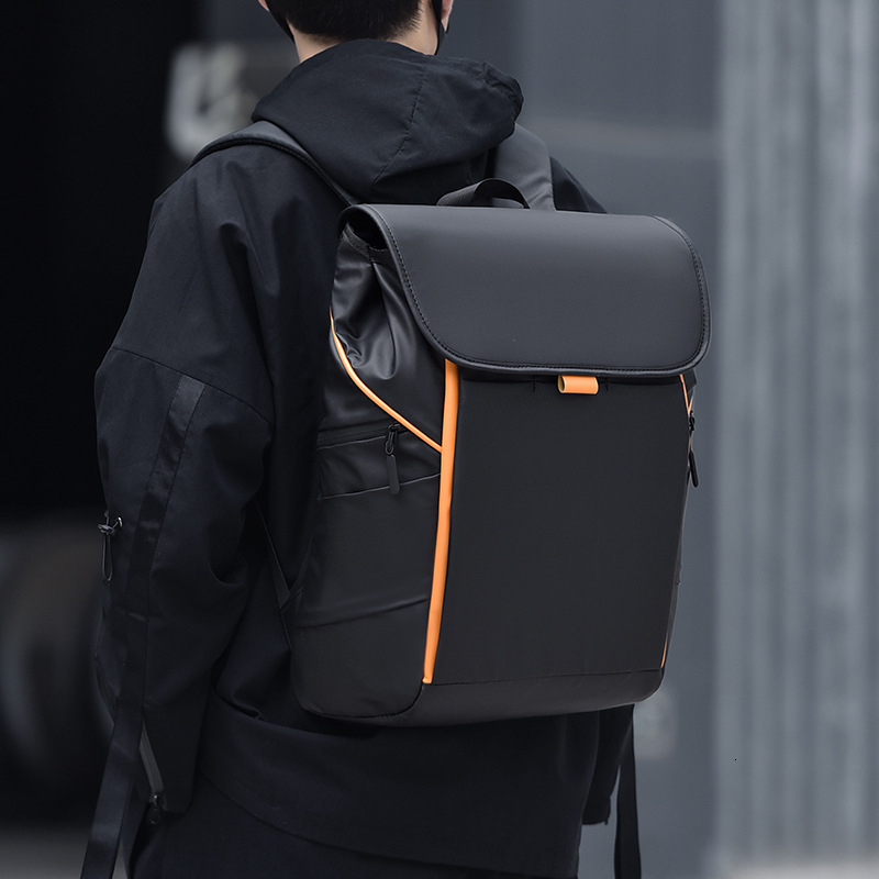 Men S Backpack Yellow Designer Bag Free Shipping Line Color Block Luxury Bag Backpack Laptop Bag Fashionable High Quality Backpack Business Travel Bag