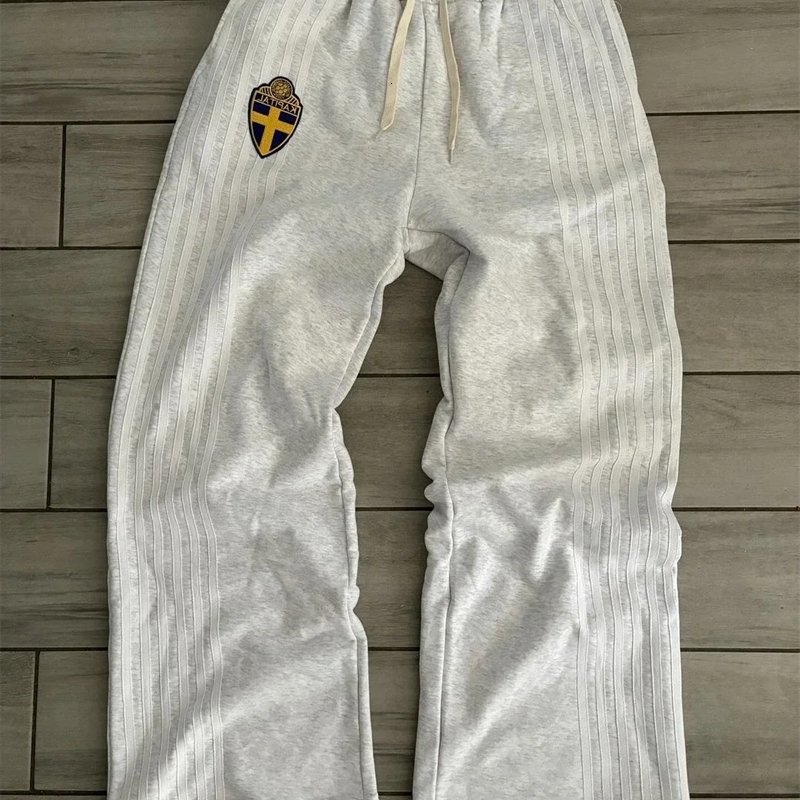 Y2K Zip Hooded Sweatpants Set Men Two Piece Hip Hop ed Vintage Stripe Oversized Sweatshirt Casual Pants 250911