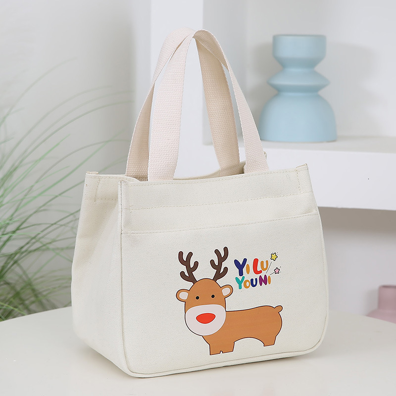 Canvas Tote Bag Compact Luxury Bag Versatile Office Lunch Bag Free Shipping New Style Designer Bag Student Large Capacity Lunch Box Bag Simple Handbag