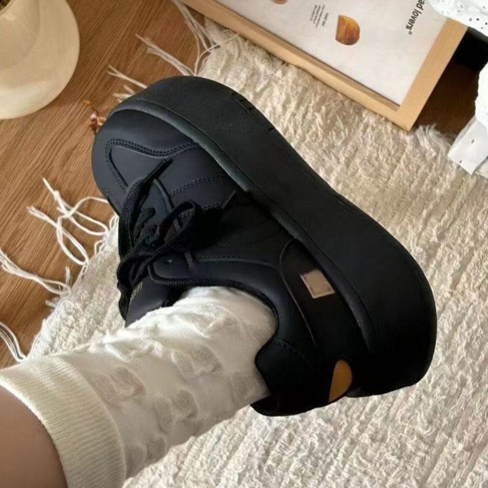 Women Casual Sneakers Spring Fashion Women High Quality Flats Vulcanized Shoes Ladies Platform Walking Shoes Black Rubber Outsole Breathable Zapatilla