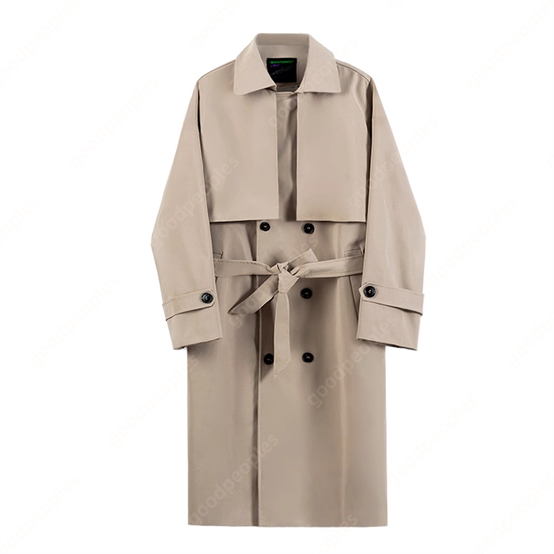 Designer Mens Trench Coat Mens Knee Over Windbreaker Jacket Mens Medium to Long Double breasted Loose Coat Street Trend Casual Womens Jacket Coat