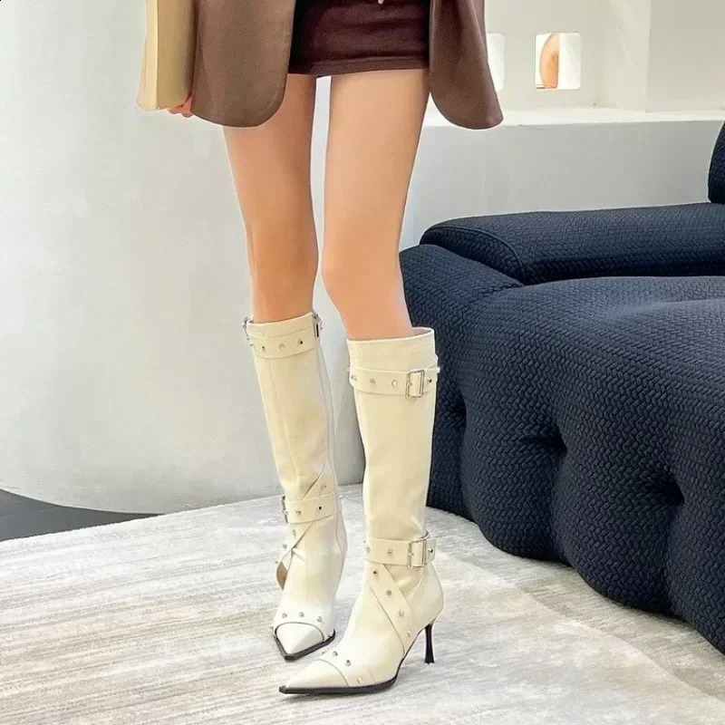 Style Stiletto Boots for Women 2025 Selling Pointed Toe Womens Tall Slimming High Heel with Zippers 250912