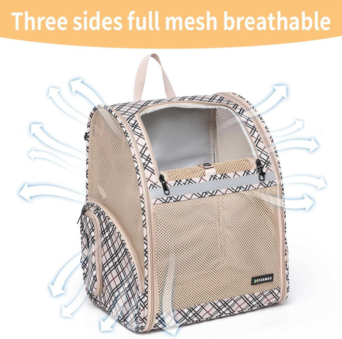 Cat Backpack Carrier Pet Backpack Carrier for Small Dogs and Medium cat Puppy Kitten Bunny up to 15lbs Cat Carrying Backpack Collapsible with Fully Ve