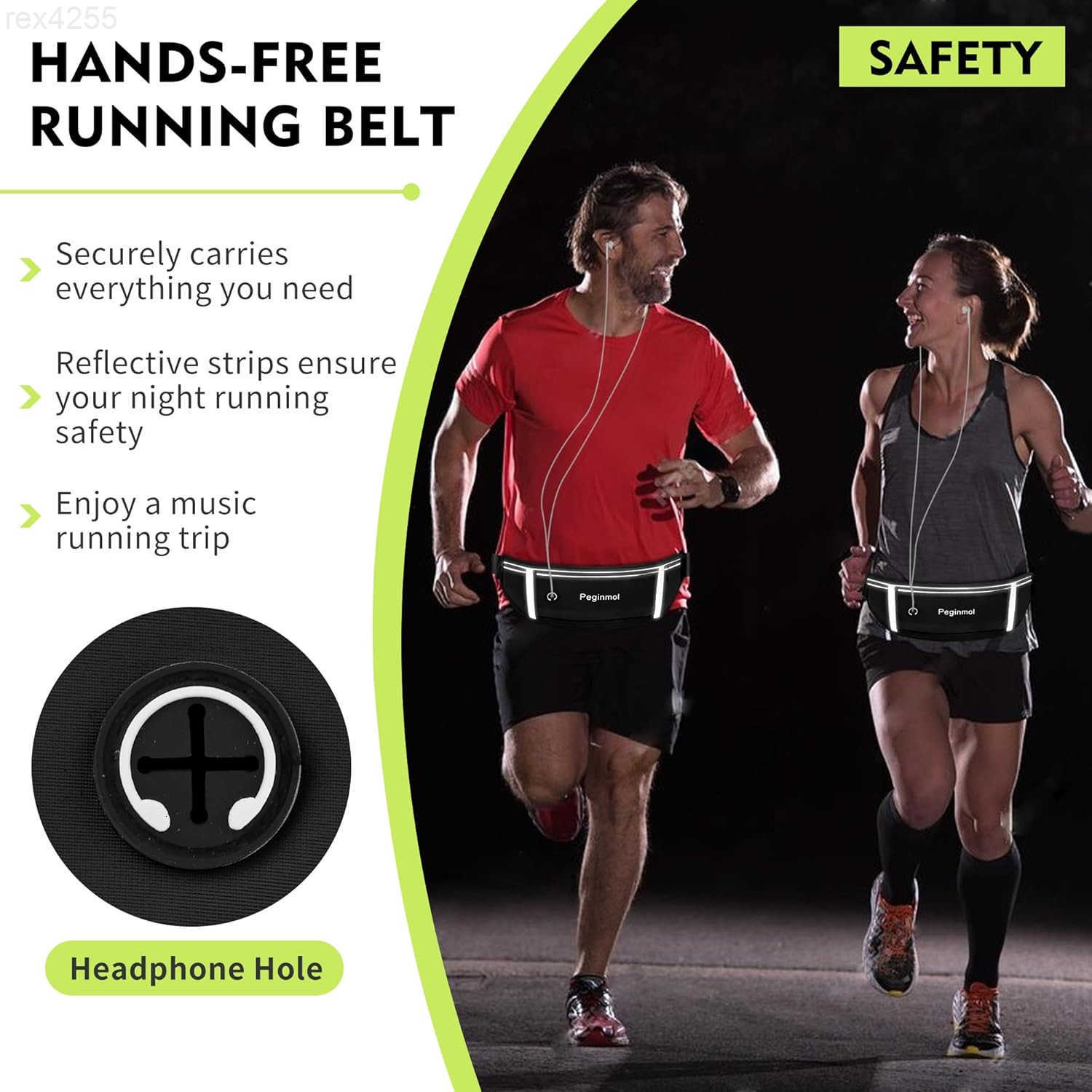 Running Belt Fanny Pack Waist Pack Bag for Women Men Running Pouch for Phone Waterproof Reflective with 3 Pouches Running Phone Holder for Sports Trav