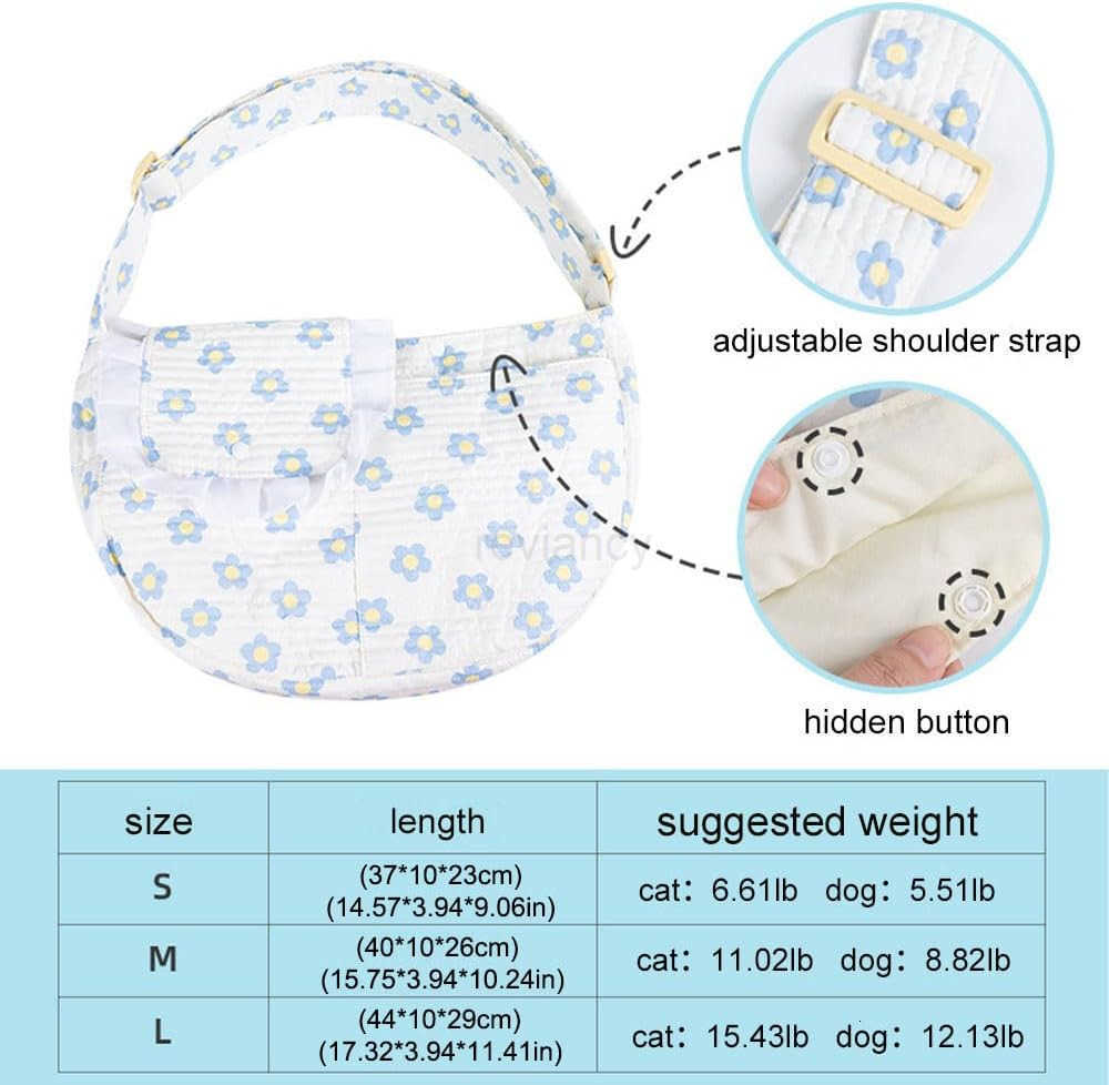 Flower Pet Sling Carrier for Small DogsBreathable Small Dog Carrier SlingPuppy Carrier for Small Dogs and CatsDog Slings for Small Dogs red MediumW250