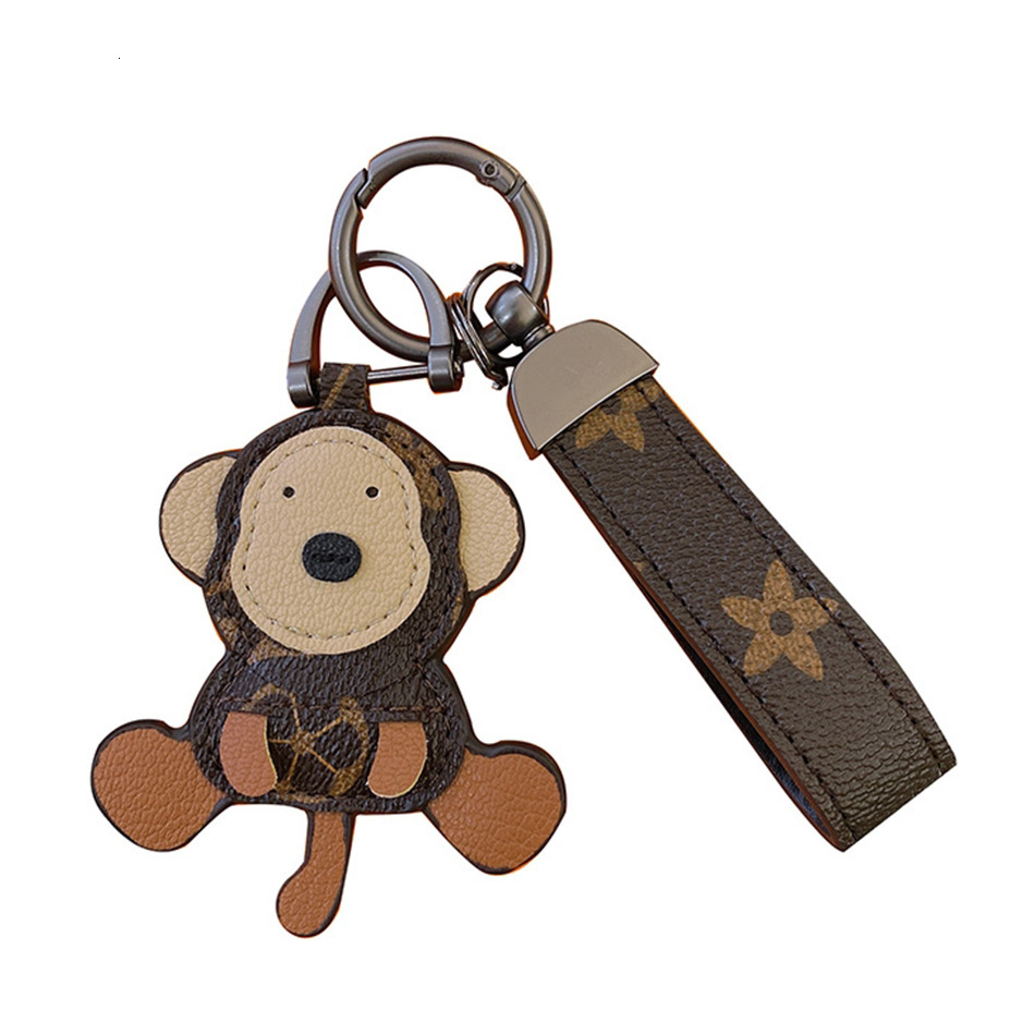 Internet celebrity cute cartoon little monkey for men and women bag pendant decoration doll leather keychain