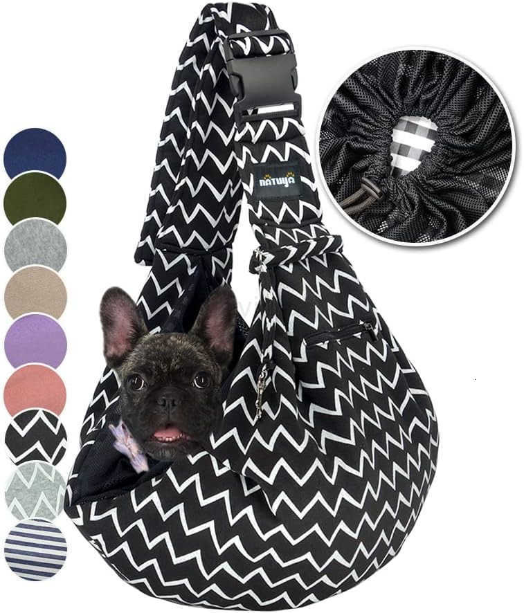 Pet Dog Sling Carrier Dog Sling with Net Bag for Carrier Dogs CATsHands Free Pet Bag net Pocket pet Bag KhakiW250912