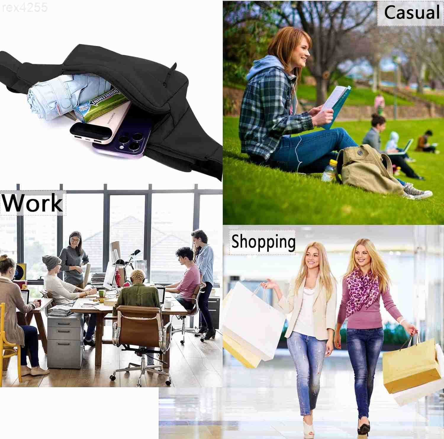 Small Hip Pack for Men Women Crossbody Belt Fanny Pack Sports Hiking Waist Bag Fits All Phones with 3Zipper Pockets Hip Bum Bag for Casual Workout Out